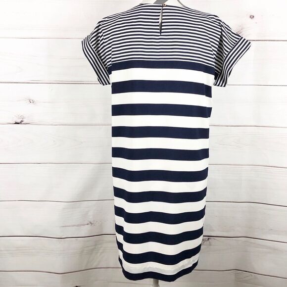 Dalia Navy & White Stripe Shift Dress size 2 - Picture 2 of 8